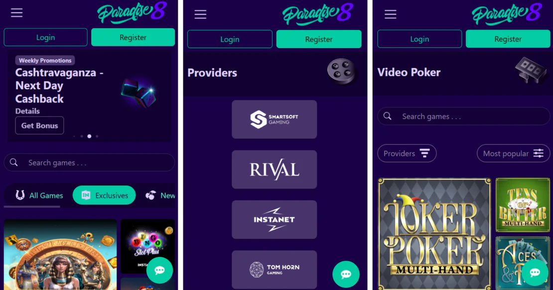 paradise8 casino mobile version